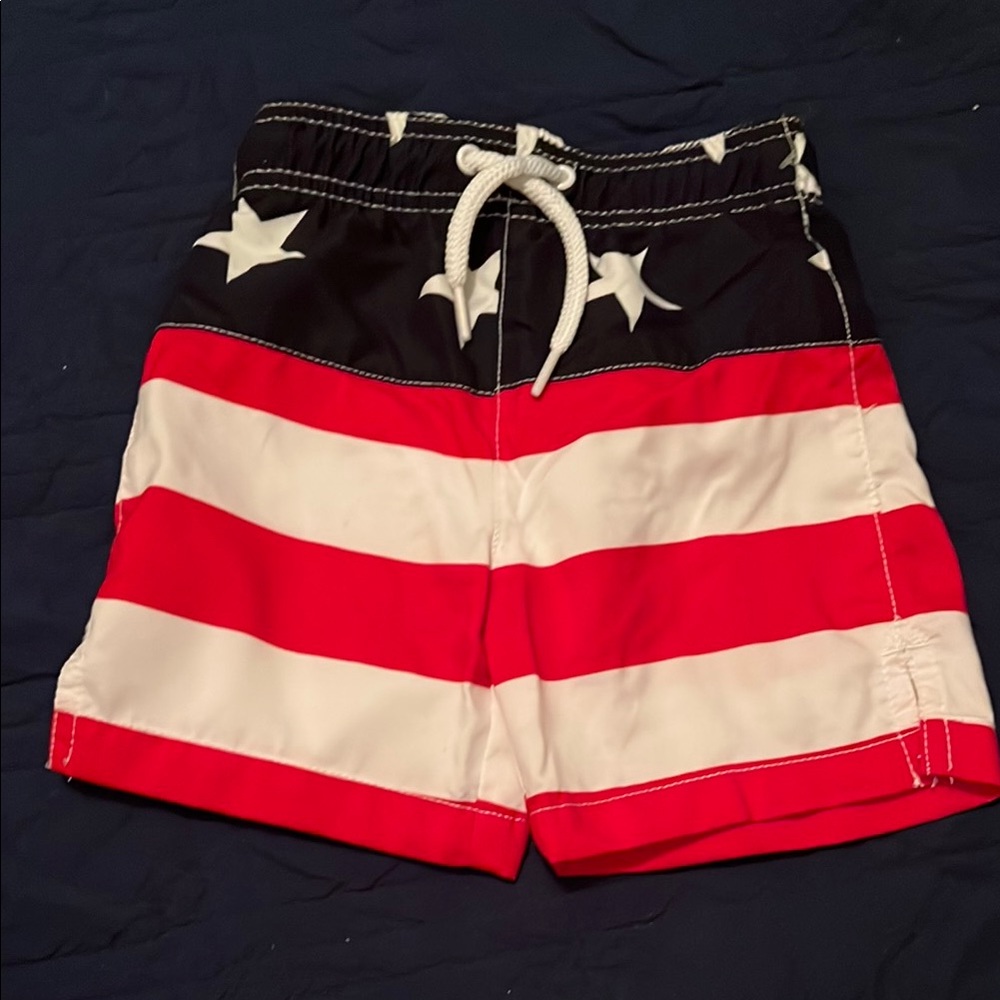 Boys 2T Patriotic Striped Swim Trunks